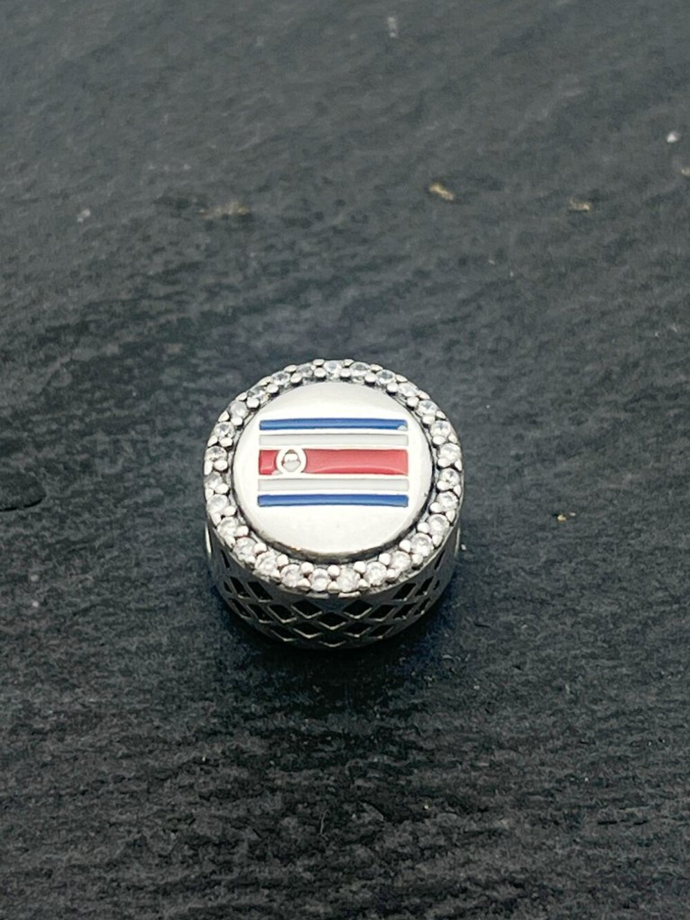 Pandora Costa Rica Flag Exclusive Charm Sterling Silver Bead Charm Jewelry